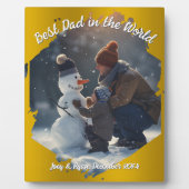 Brushstroke Foto Lijst Gouden Achtergrond Fotoplaat (Voorkant)