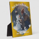 Brushstroke Foto Lijst Gouden Achtergrond Fotoplaat (Zijkant)