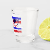 Brushstroke Happy 4 juli Amerikaanse vlag feesteli Shot Glas (Rechts)