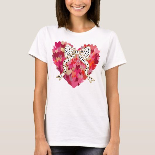 Brushstroke Hearts en Dalmatische boog T-shirt (Voorkant)