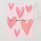 Brushstroke Hearts Valentijns Briefkaart (Voorkant)