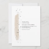 Brushstroke Speckle Pink Minimalist Modern Wedding Kaart (Voorkant)