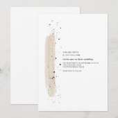 Brushstroke Speckle Pink Minimalist Modern Wedding Kaart (Voorkant / Achterkant)