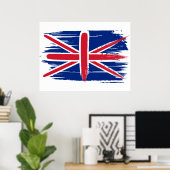 Brushstroke UK Union Jack Flag Poster (Thuiskantoor)