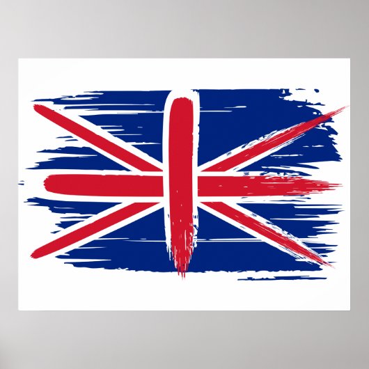 Brushstroke UK Union Jack Flag Poster (Voorkant)