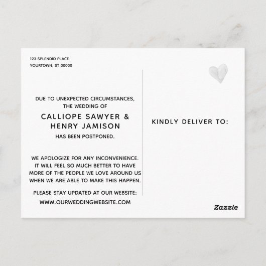 Brushstroke Verandering van Plannen Uitgestelde Br Briefkaart (Achterkant)