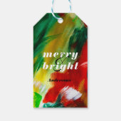 Brushstrokes feestelijke Abstracte kerstachtergron Cadeaulabel (Achterkant)