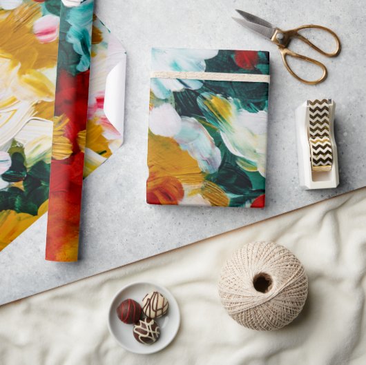 Brushstrokes feestelijke Abstracte kerstachtergron Cadeaupapier (Crafts)
