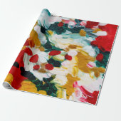 Brushstrokes feestelijke Abstracte kerstachtergron Cadeaupapier (Uitgerold)