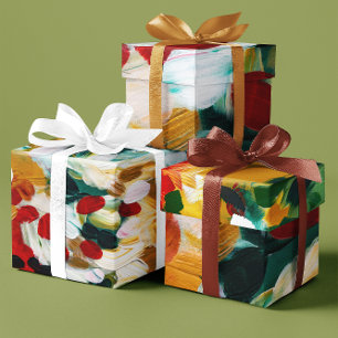 Brushstrokes feestelijke Abstracte kerstachtergron Inpakpapier Vel