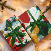 Brushstrokes feestelijke Abstracte kerstachtergron Inpakpapier Vel