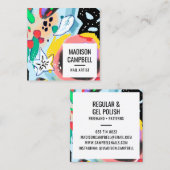 Brushstrokes kunst nagel kunstenaar salon abstract vierkante visitekaartje (Voorkant / Achterkant)