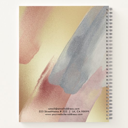 Brushstrokes pastel kleuren modern design notitieboek (Achterkant)