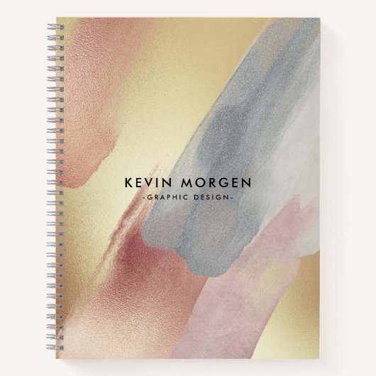 Brushstrokes pastel kleuren modern design notitieboek (Voorkant)