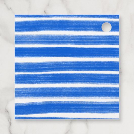 Brushstrokes Stripes Blauw Custom Bar Bat Mitswa Bedankjes Labels (Achterkant)