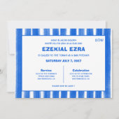 Brushstrokes Stripes Blauw Custom Bar Bat Mitswa Kaart (Voorkant)