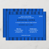 Brushstrokes Stripes Blauw Custom Bar Bat Mitswa Kaart (Voorkant / Achterkant)