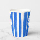 Brushstrokes Stripes Blauw Custom Bar Bat Mitswa Papieren Bekers (Rechts)