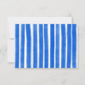Brushstrokes Stripes Blauw Custom Bar Bat Mitswa RSVP Kaartje (Achterkant)