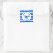 Brushstrokes Stripes Blauw Custom Bar Bat Mitswa Vierkante Sticker (Tas)