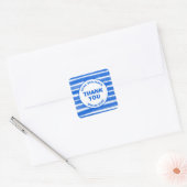 Brushstrokes Stripes Blauw Custom Bar Bat Mitswa Vierkante Sticker (Envelop)