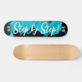 Brushy Cyan Black Persoonlijk Skateboard (Horizontaal)