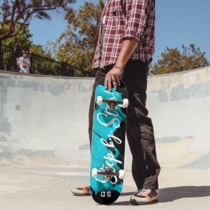 Brushy Cyan Black Persoonlijk Skateboard