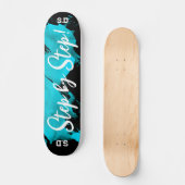 Brushy Cyan Black Persoonlijk Skateboard (Voorkant)