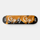 Brushy Oranje Black Persoonlijk Skateboard (Horizontaal)