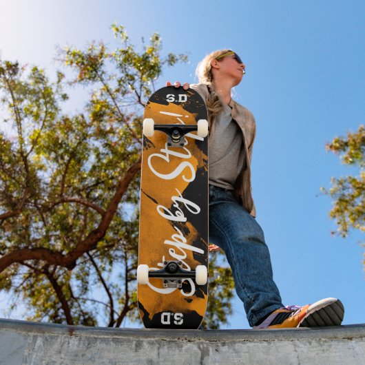 Brushy Oranje Black Persoonlijk Skateboard (Buiten 1)