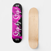 Brushy Pink Black Persoonlijk Skateboard (Voorkant)
