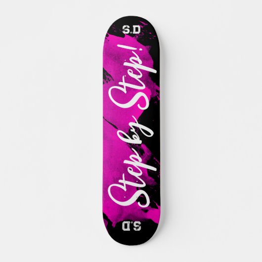 Brushy Pink Black Persoonlijk Skateboard (Voorkant)
