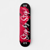 Brushy Red Black Persoonlijk Skateboard (Voorkant)
