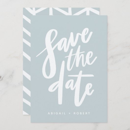 BRUSHY SCRIPT BEWAREN DE DATUM SAVE THE DATE (Voorkant / Achterkant)