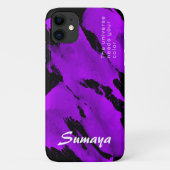 Brushy Zwart Violet iPhone 11 Hoesje |  (Achterkant)