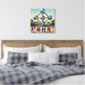 Brussel Atomium Iconisch Monument Uitgerekte Canva Canvas Afdruk (Insitu (Slaapkamer))