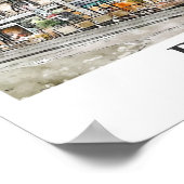 Brussel België Art Travel Waterverf Hand getekend Poster (Hoek)