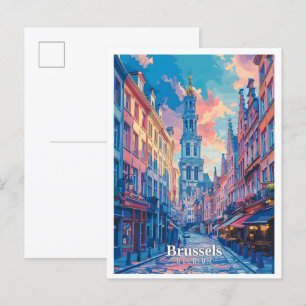 Brussel België Art Vintage Travel Briefkaart