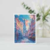 Brussel België Art Vintage Travel Briefkaart (Staand voorkant)