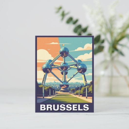  Brussel België Atomium Reizen Briefkaart (Staand voorkant)