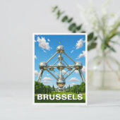 Brussel België Atomium Reizen Briefkaart (Staand voorkant)