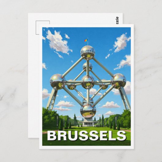 Brussel België Atomium Reizen Briefkaart (Voorkant / Achterkant)