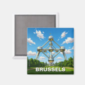 Brussel België Atomium Reizen Magneet (Voorkant / Achterkant)