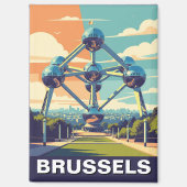 Brussel België Atomium Reizen Magneet (Voorkant)