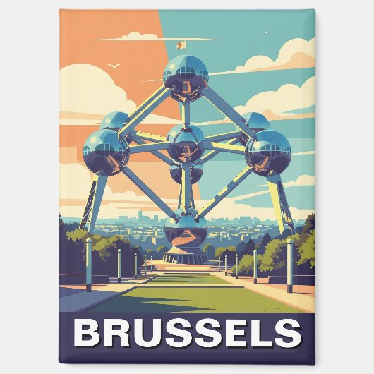 Brussel België Atomium Reizen Magneet (Voorkant)