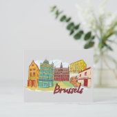 Brussel, België beroemde stad Briefkaart (Staand voorkant)