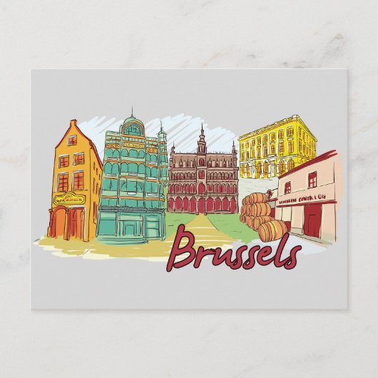 Brussel, België beroemde stad Briefkaart (Voorkant)
