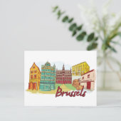 Brussel, België beroemde stad Briefkaart (Staand voorkant)