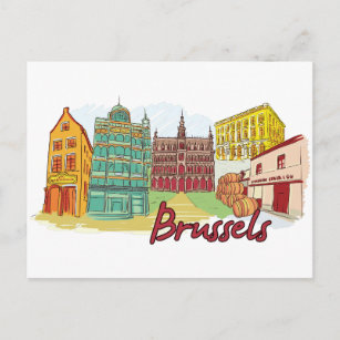 Brussel, België beroemde stad Briefkaart