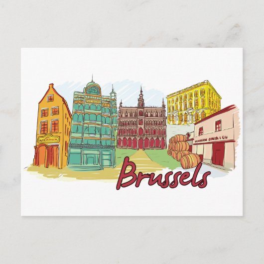 Brussel, België beroemde stad Briefkaart (Voorkant)